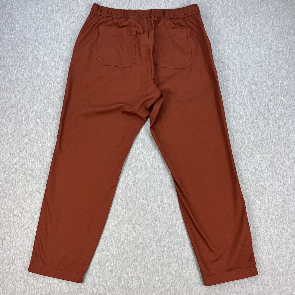 Pact Organic Daily Twill Pants Womens XL Terra Cotta Brown Elastic Waistband NEW - Picture 4 of 14